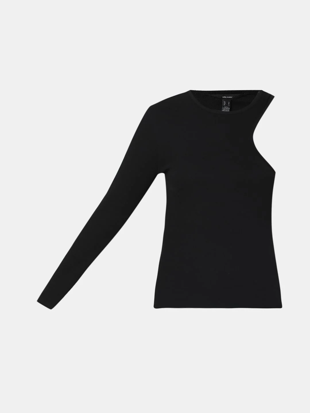 Black One Shoulder T-Shirt - Image 7