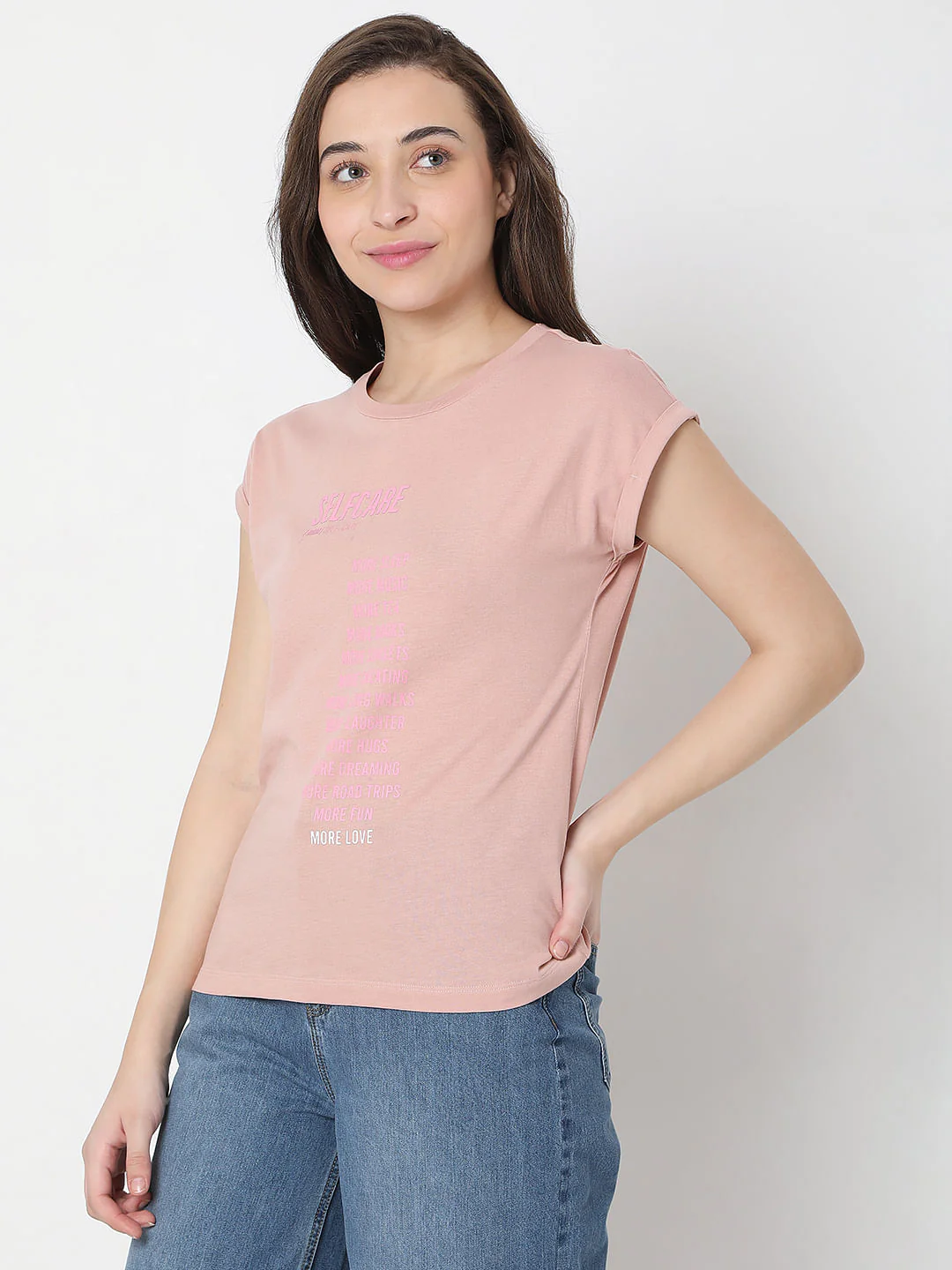 Pink Text Print T-Shirt - Image 3