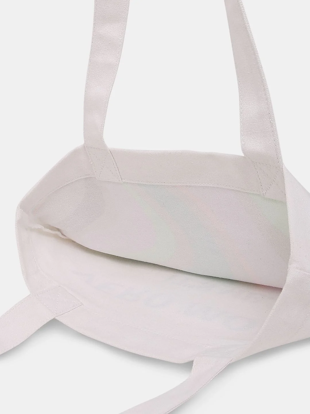 White Printed Tote Bag - Image 7