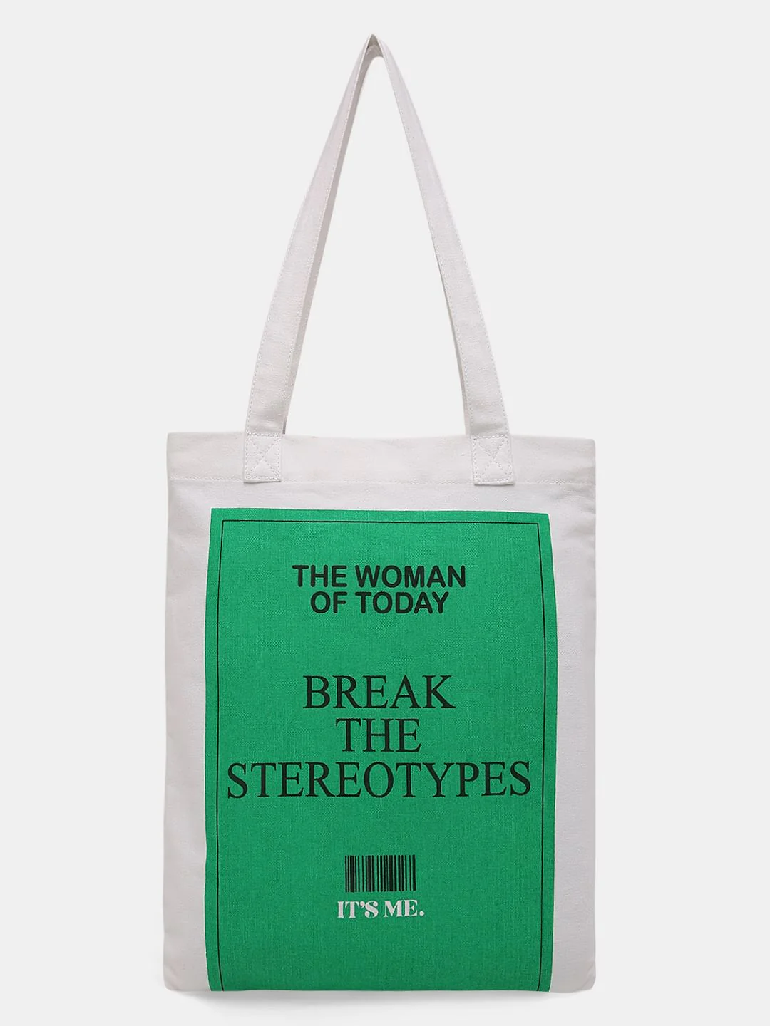 White Slogan Print Tote Bag - Image 2