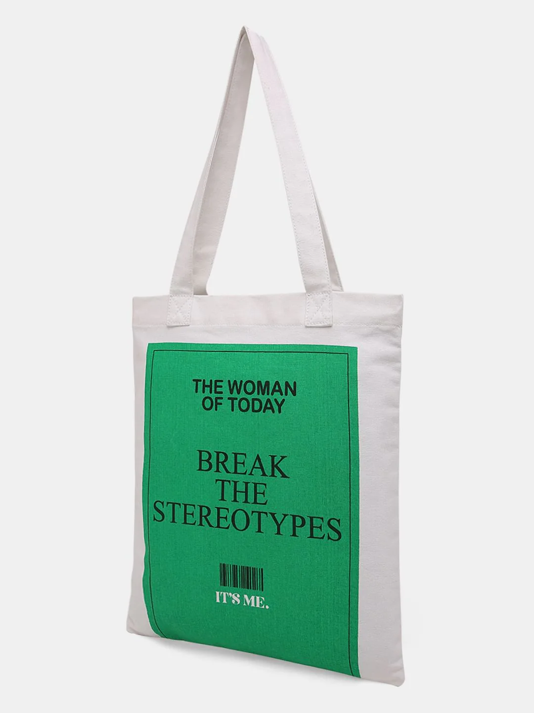 White Slogan Print Tote Bag - Image 4