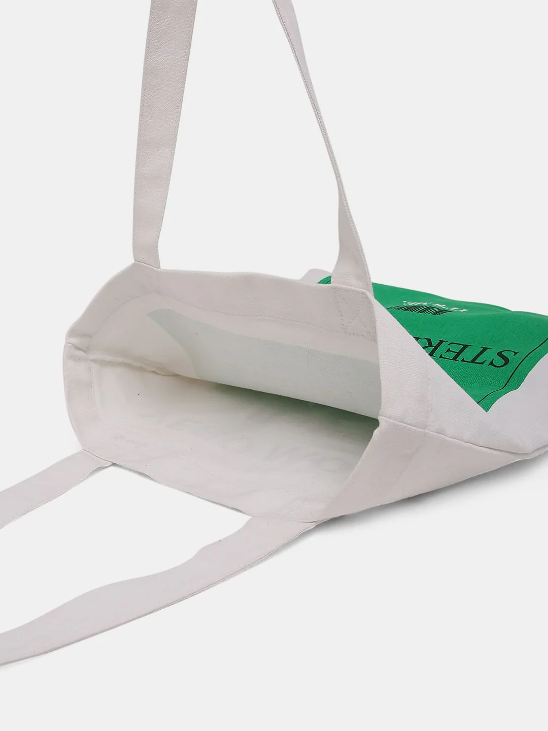White Slogan Print Tote Bag - Image 7