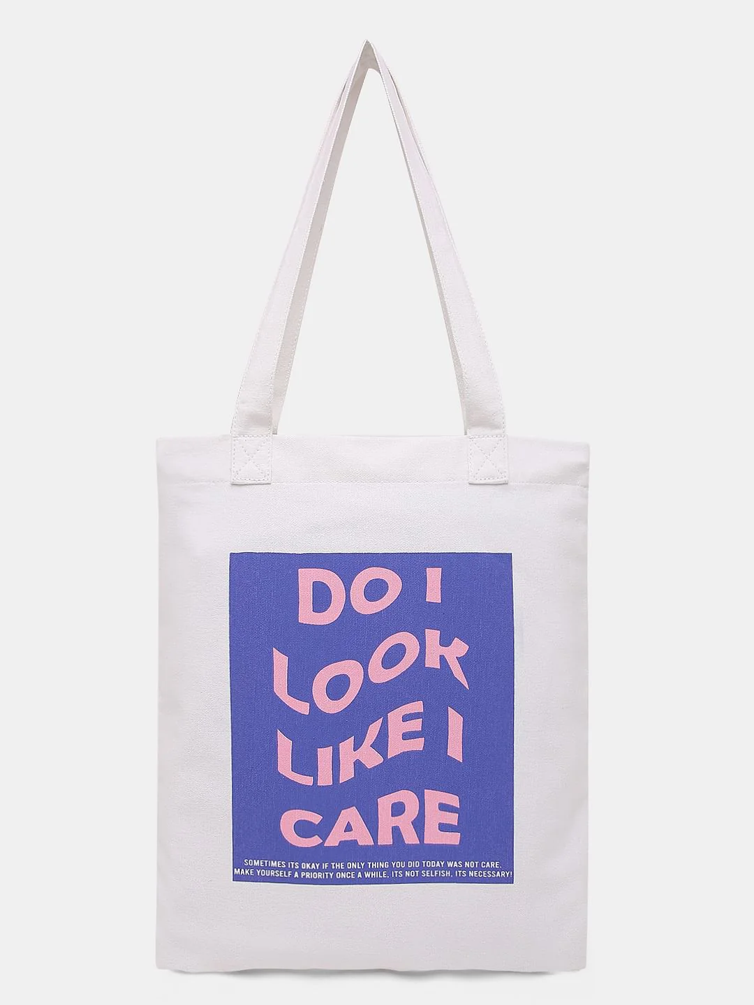 White Slogan Print Tote Bag - Image 2