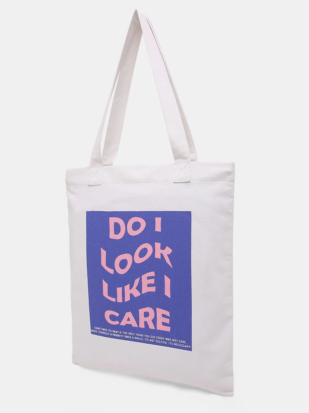White Slogan Print Tote Bag - Image 4