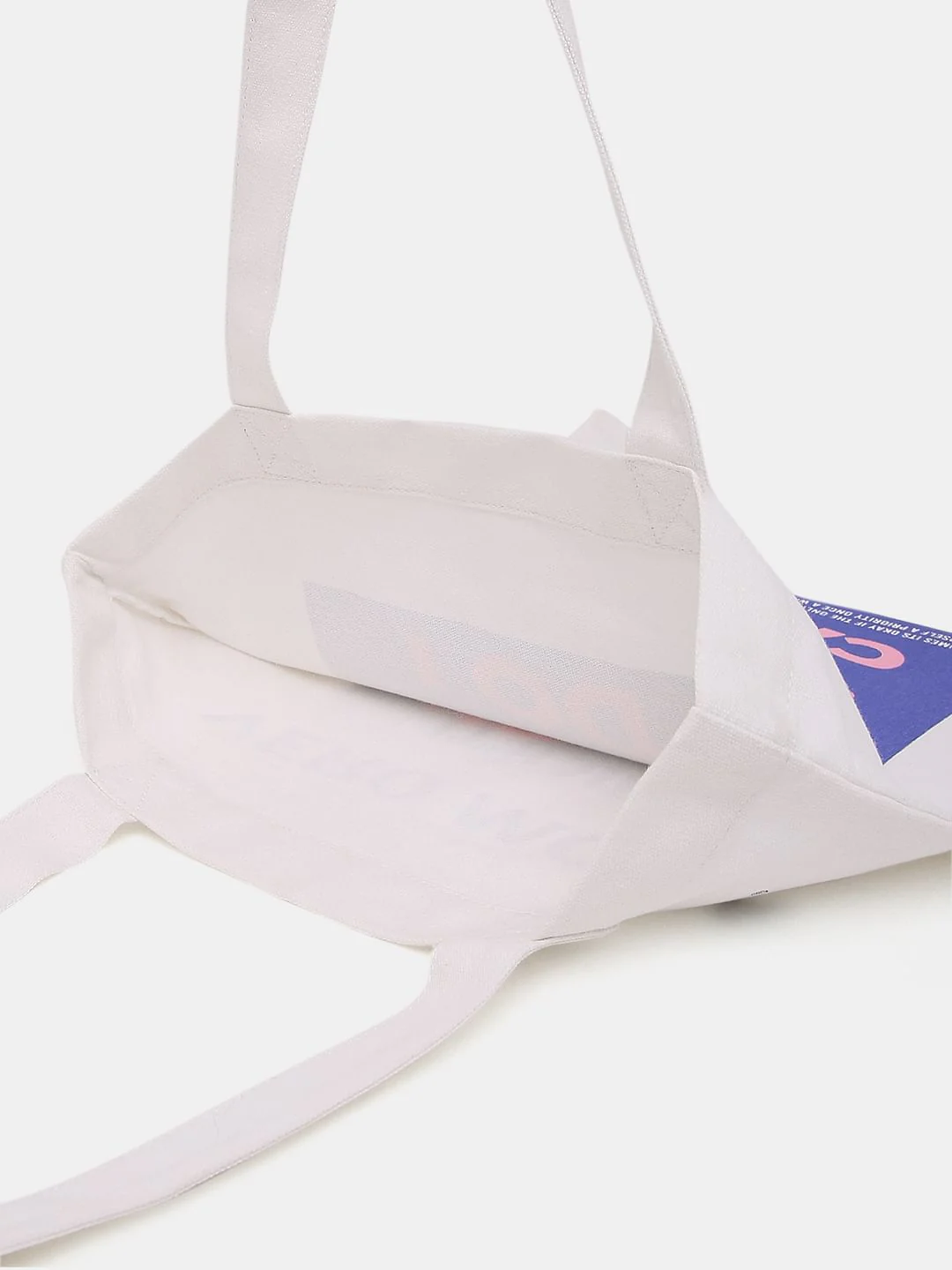 White Slogan Print Tote Bag - Image 7
