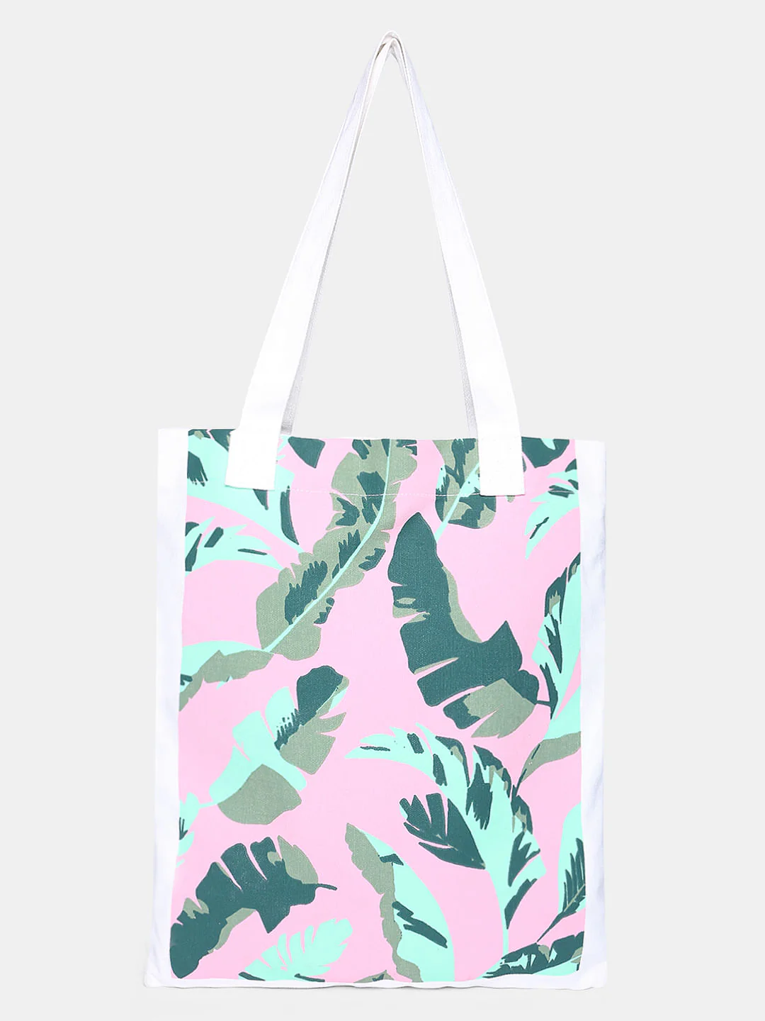 White Tropical Print Tote Bag - Image 2