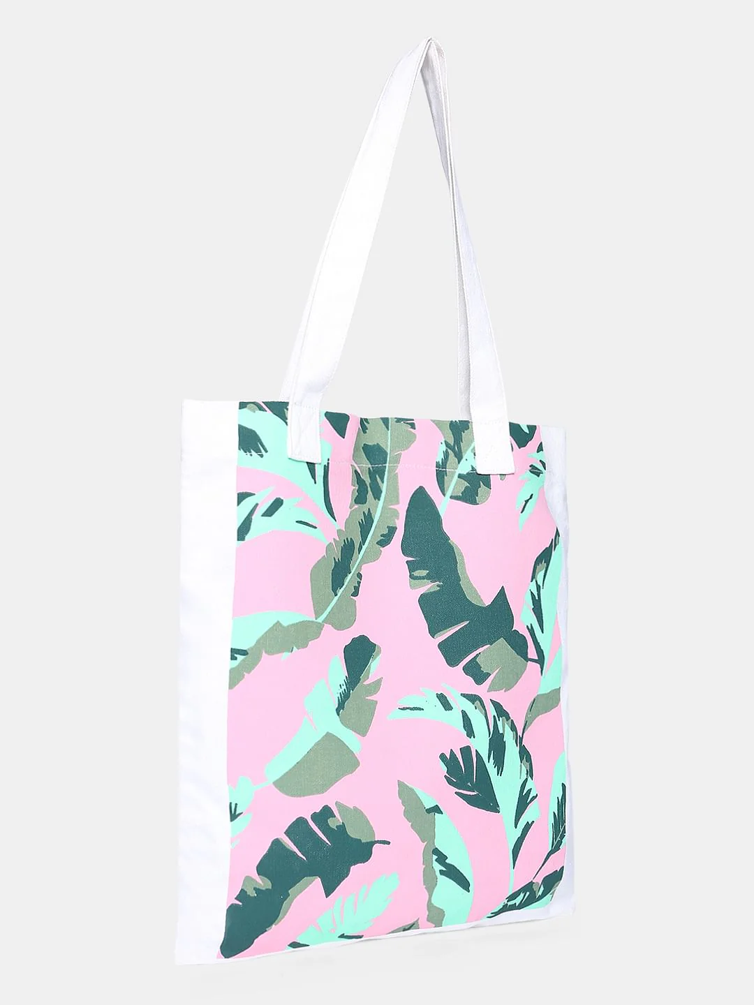 White Tropical Print Tote Bag - Image 3