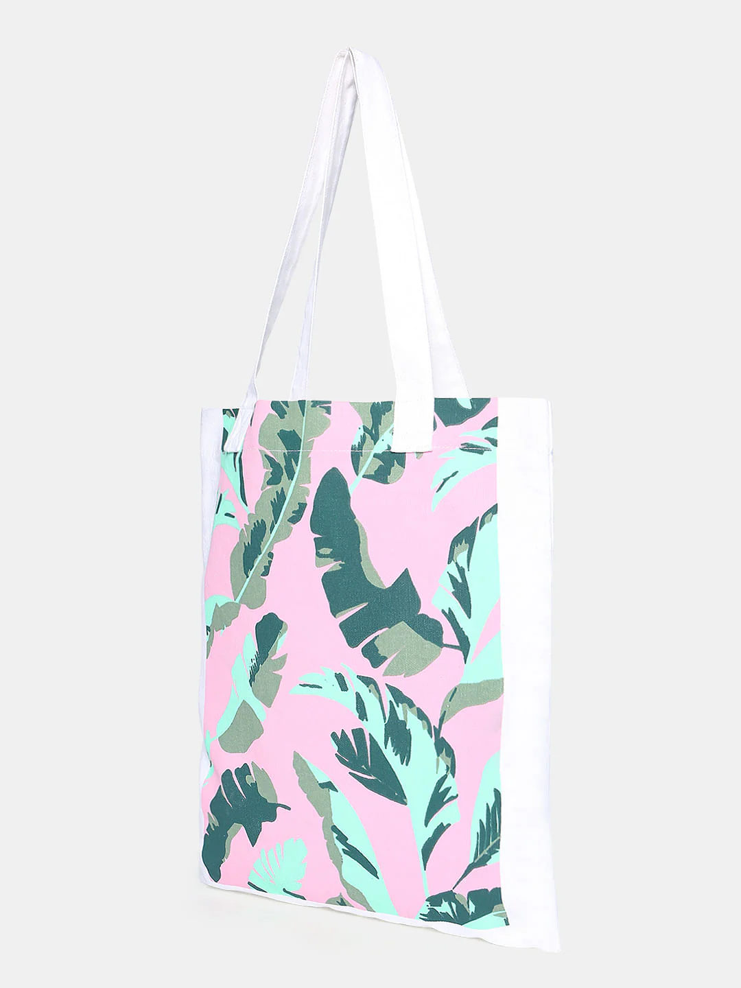 White Tropical Print Tote Bag - Image 4