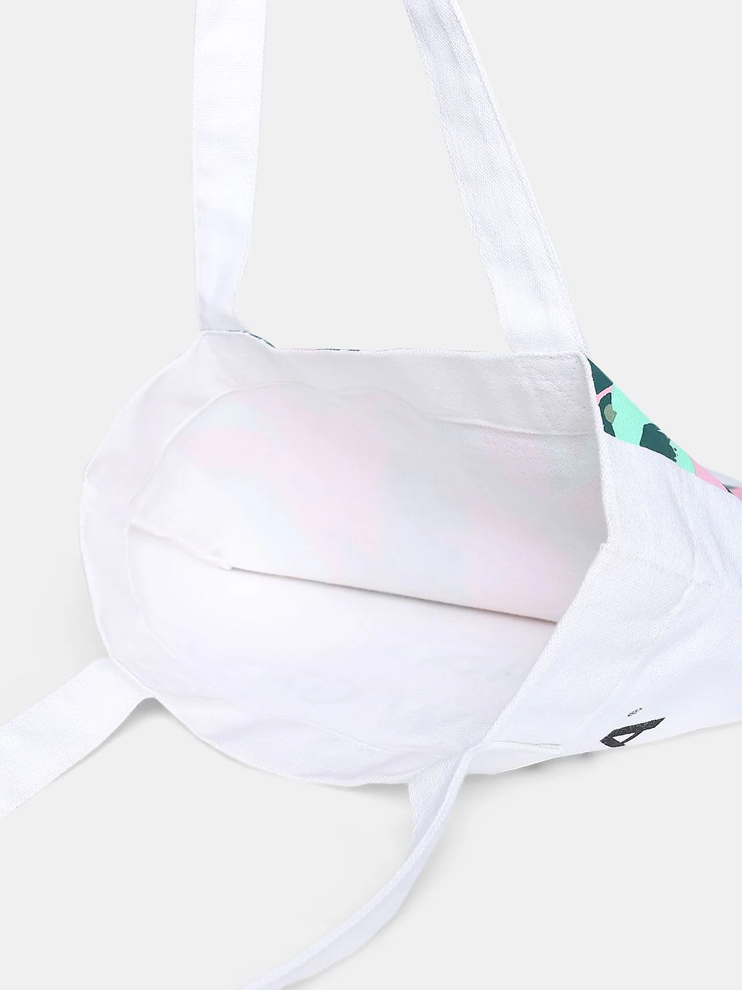White Tropical Print Tote Bag - Image 7
