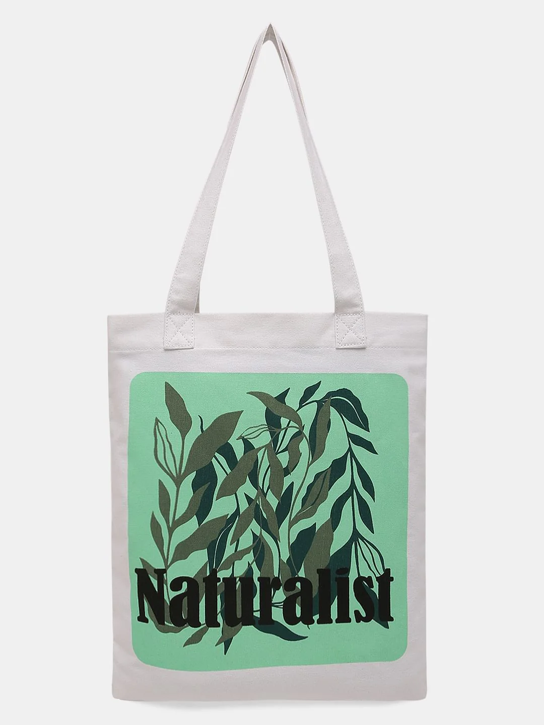 White Graphic Print Tote Bag - Image 2
