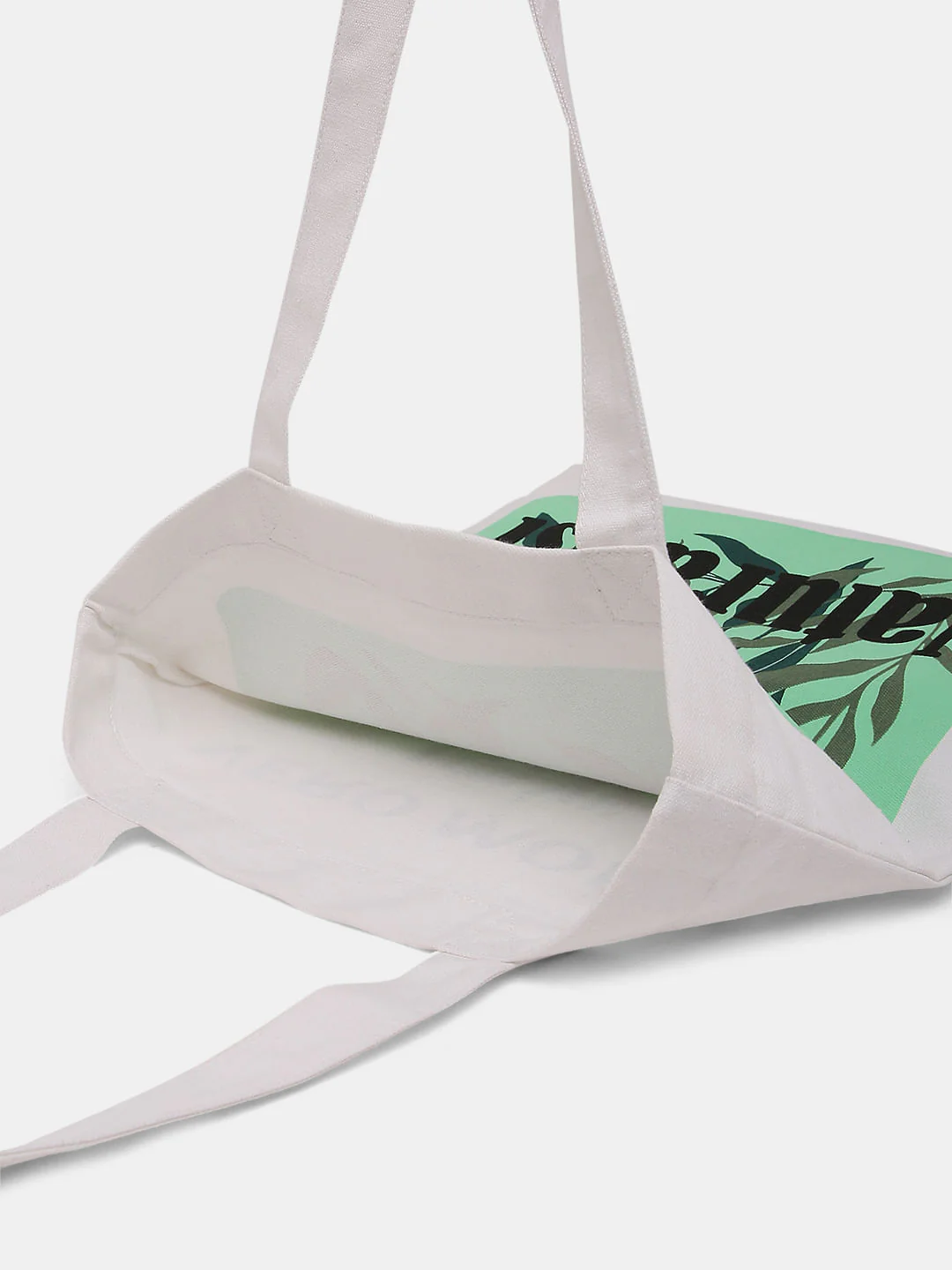 White Graphic Print Tote Bag - Image 7
