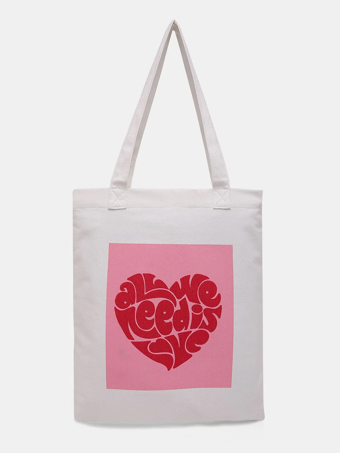 White Heart Print Tote Bag - Image 2
