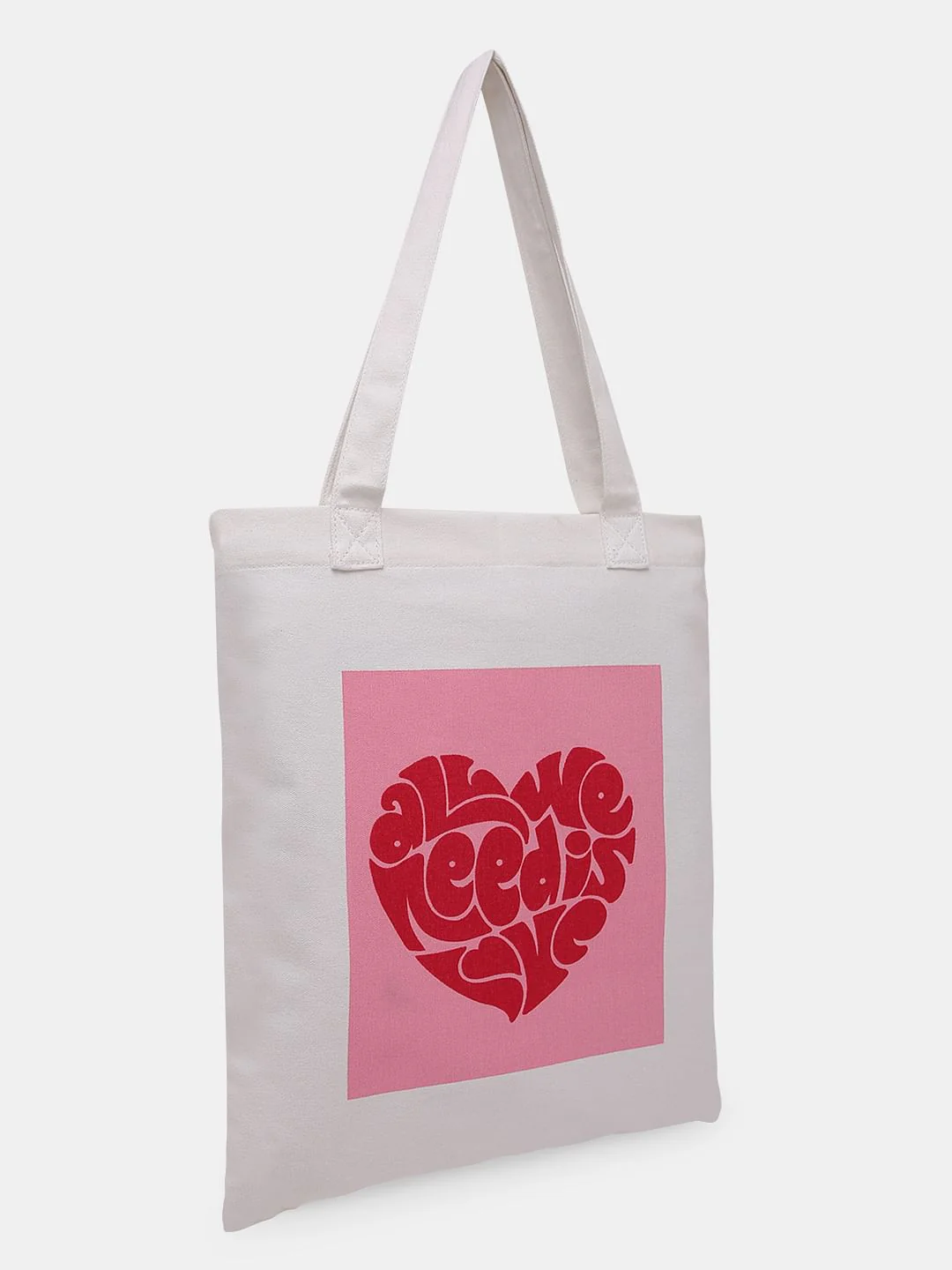 White Heart Print Tote Bag - Image 3