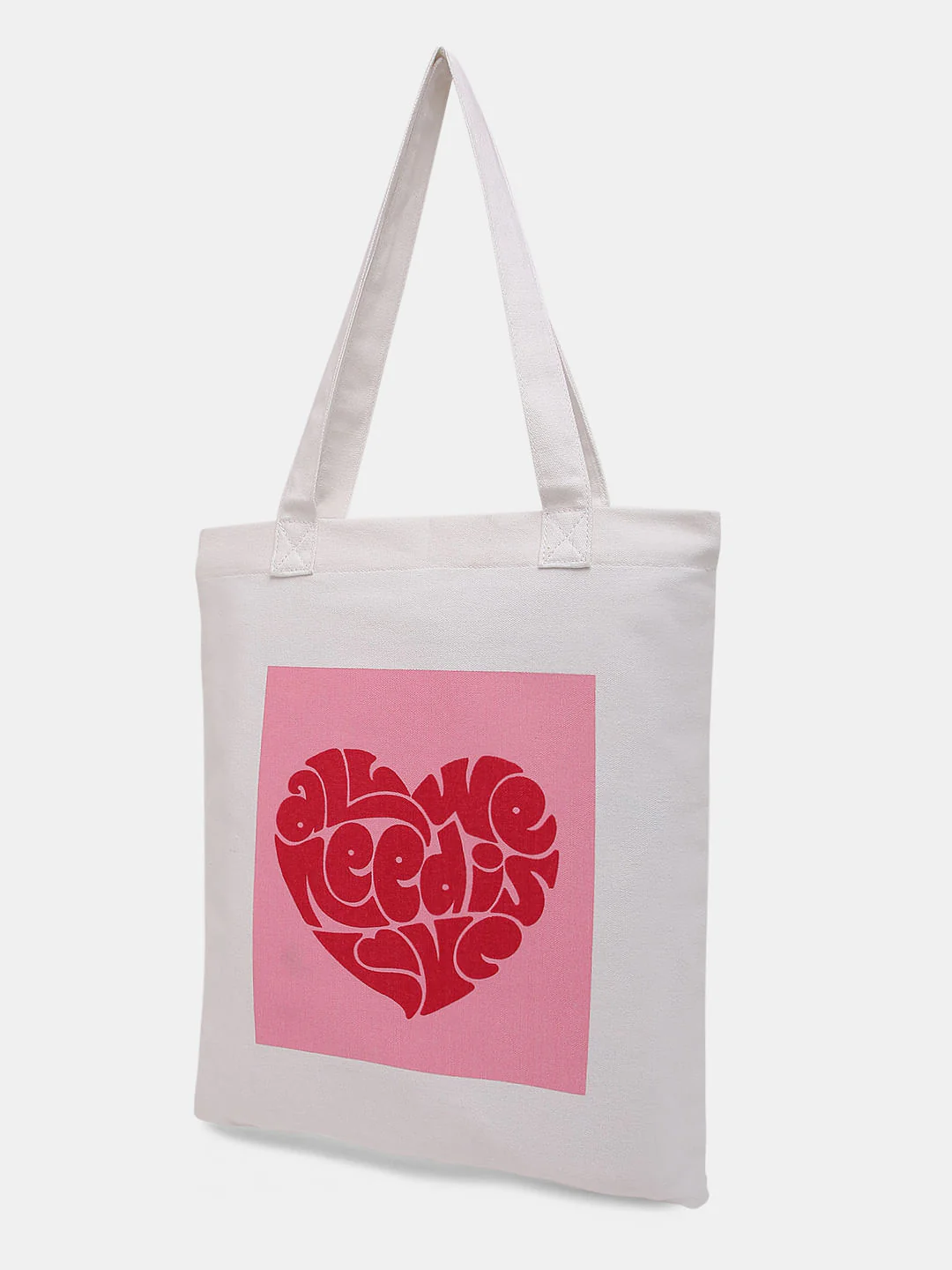 White Heart Print Tote Bag - Image 4
