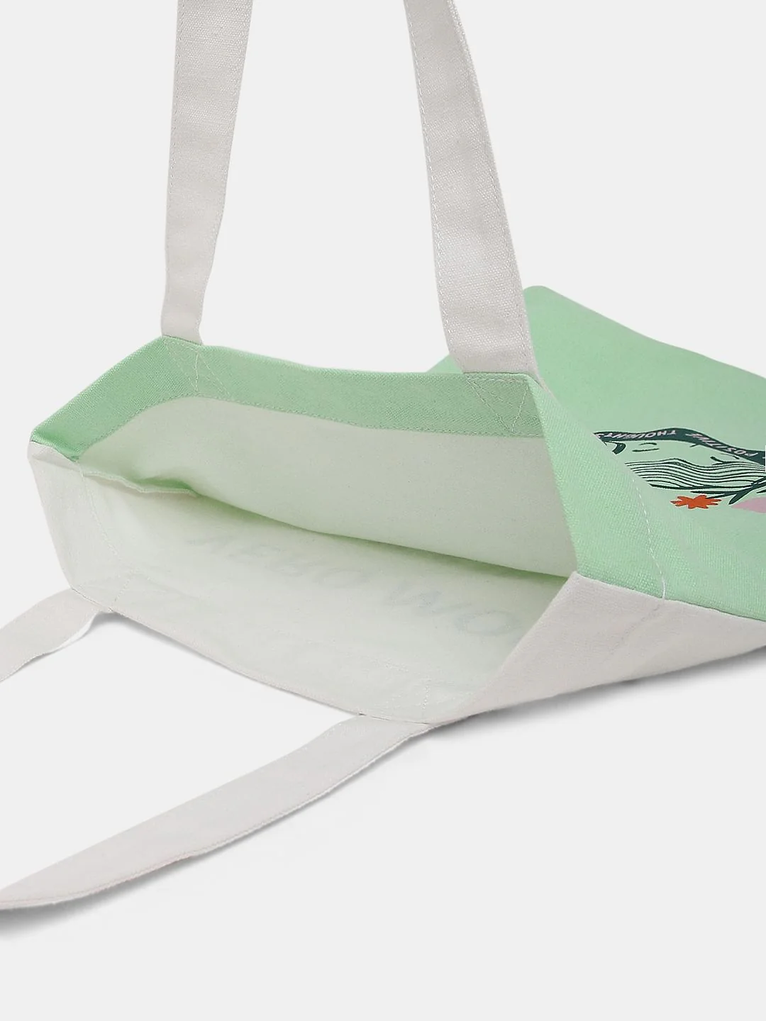Pastel Green Printed Tote Bag - Image 7