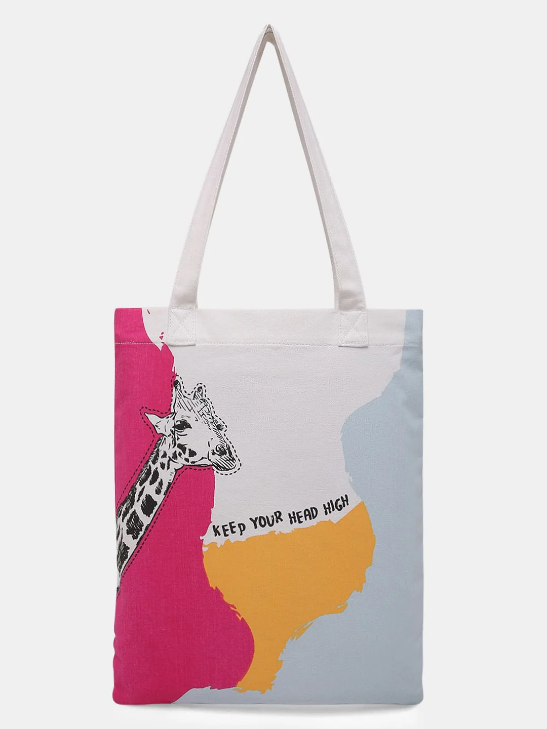 White Graphic Print Tote Bag - Image 2