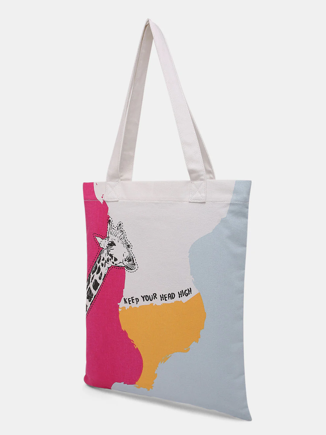 White Graphic Print Tote Bag - Image 3