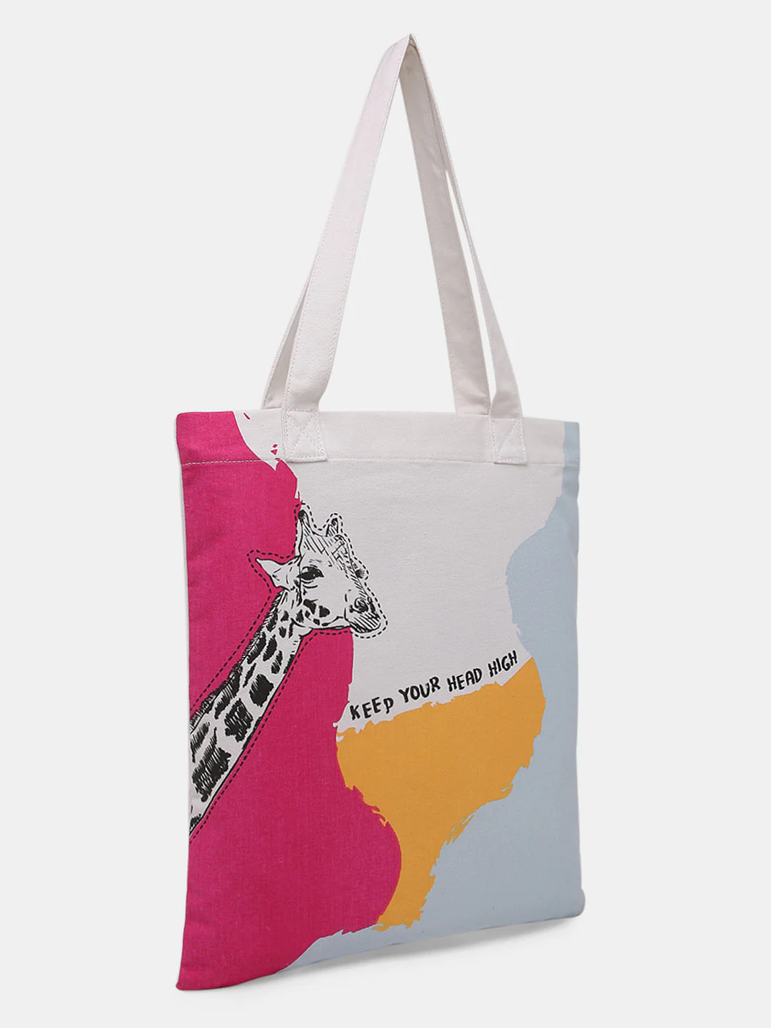 White Graphic Print Tote Bag - Image 4