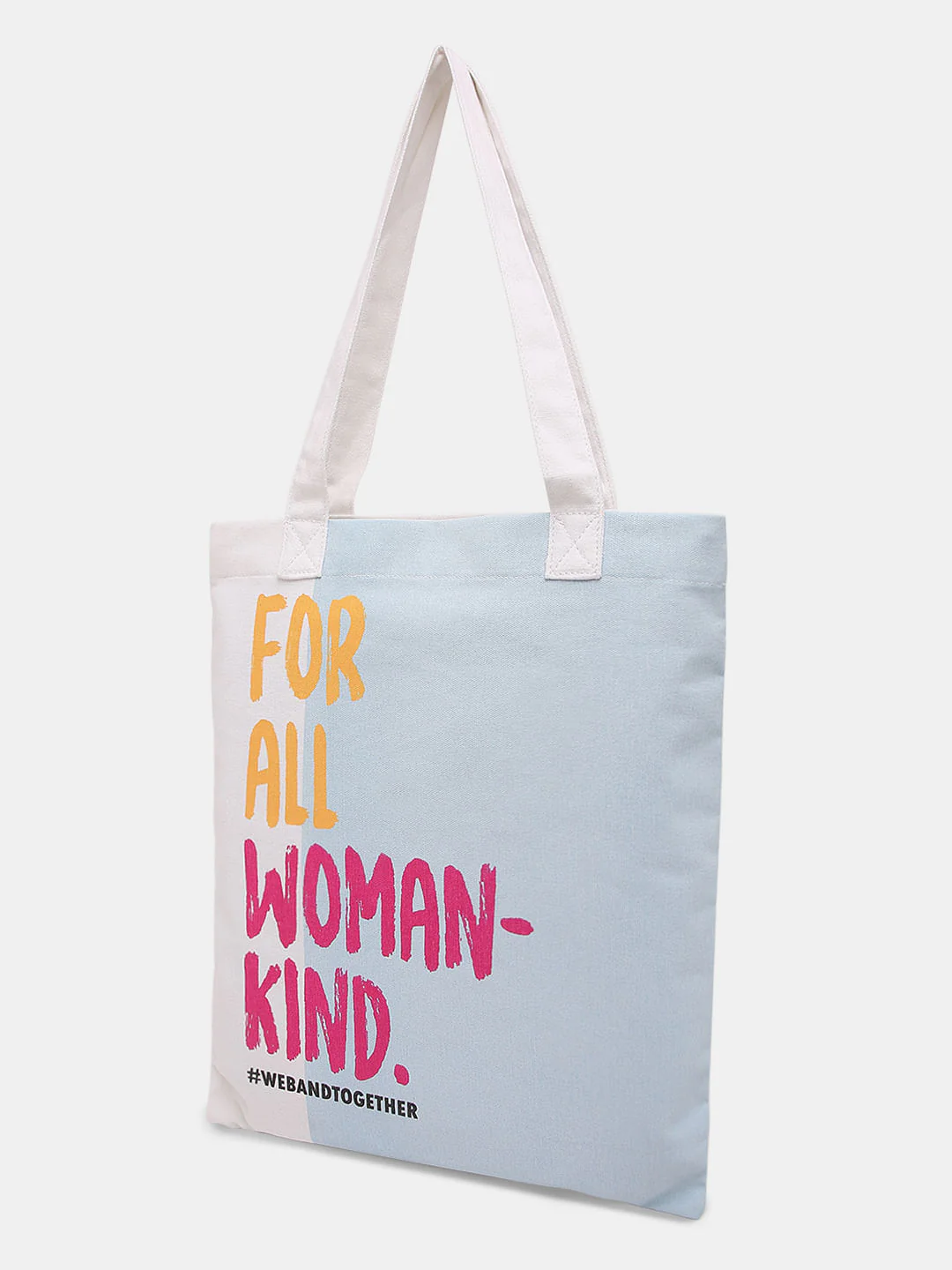 White Colourblocked Tote Bag - Image 4