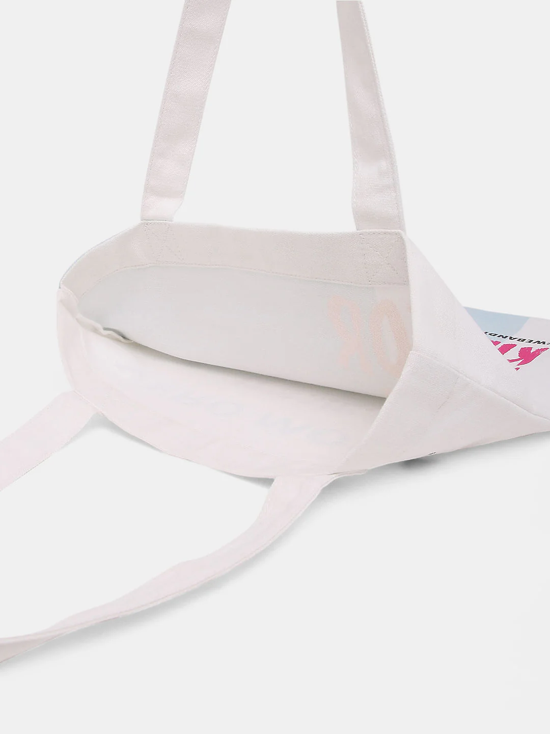White Colourblocked Tote Bag - Image 7
