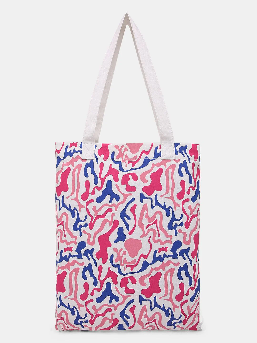 White Abstract Print Tote Bag - Image 2