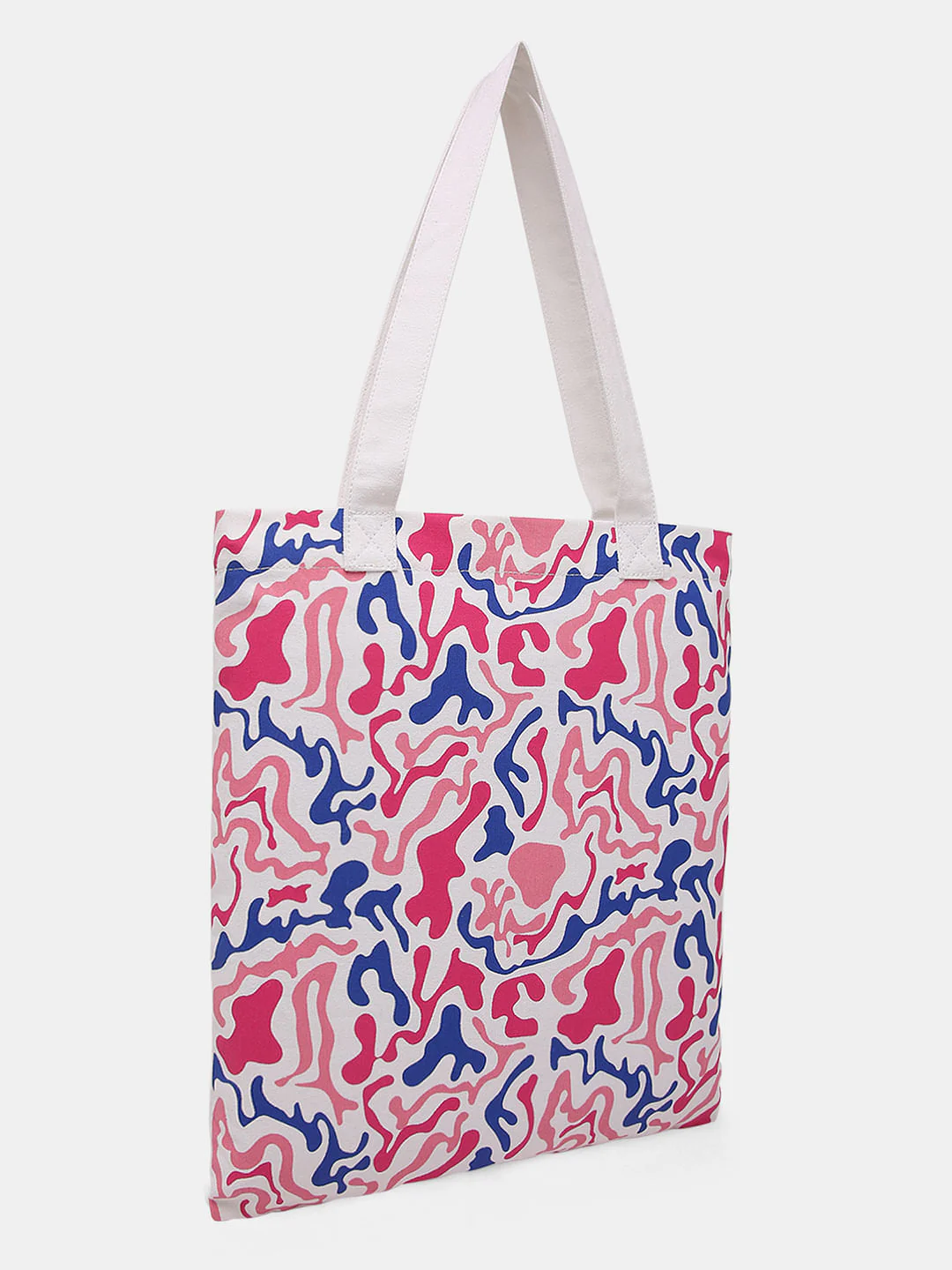 White Abstract Print Tote Bag - Image 3