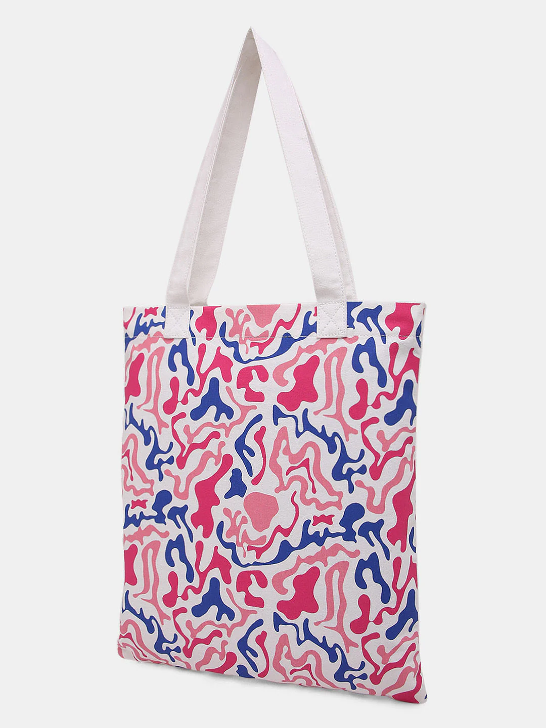 White Abstract Print Tote Bag - Image 4