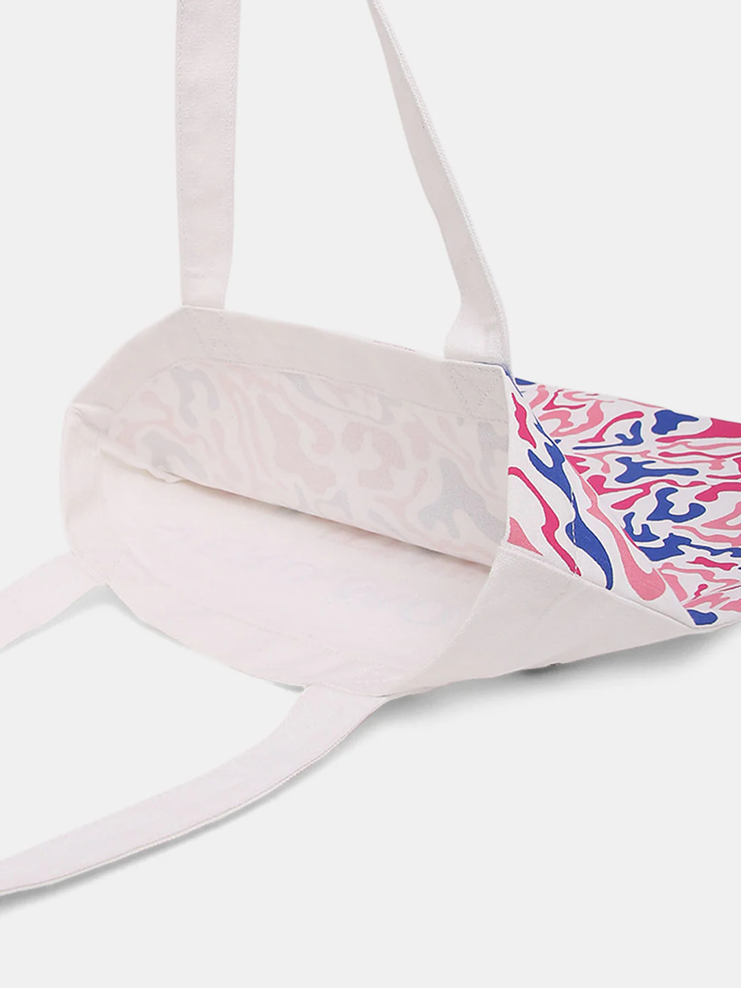 White Abstract Print Tote Bag - Image 7
