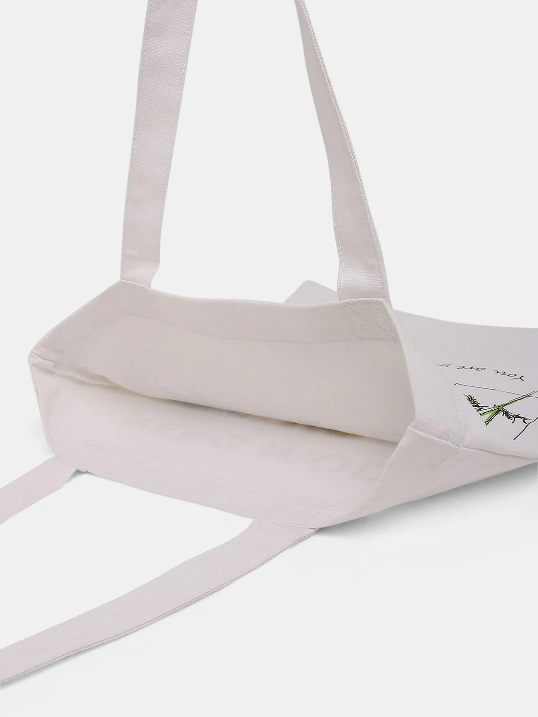 White Printed Tote Bag - Image 7