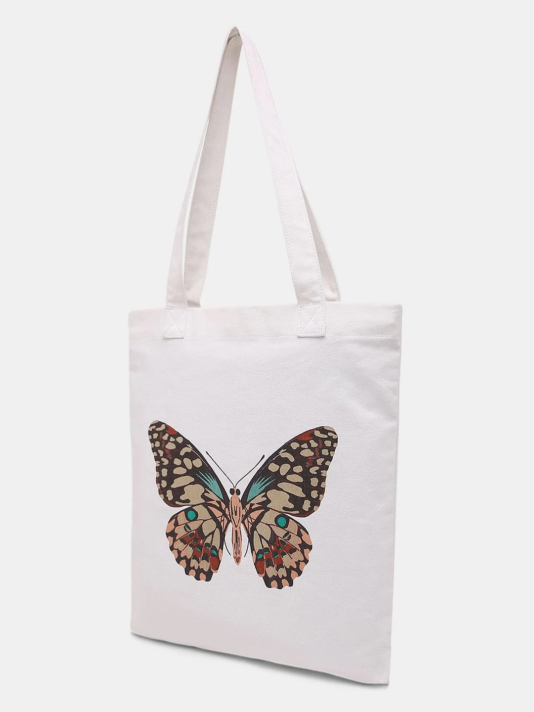 White Butterfly Print Tote Bag - Image 3