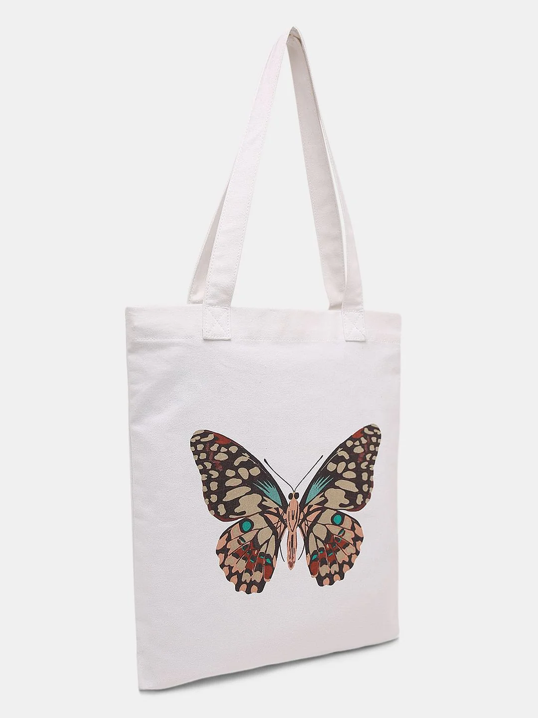 White Butterfly Print Tote Bag - Image 4