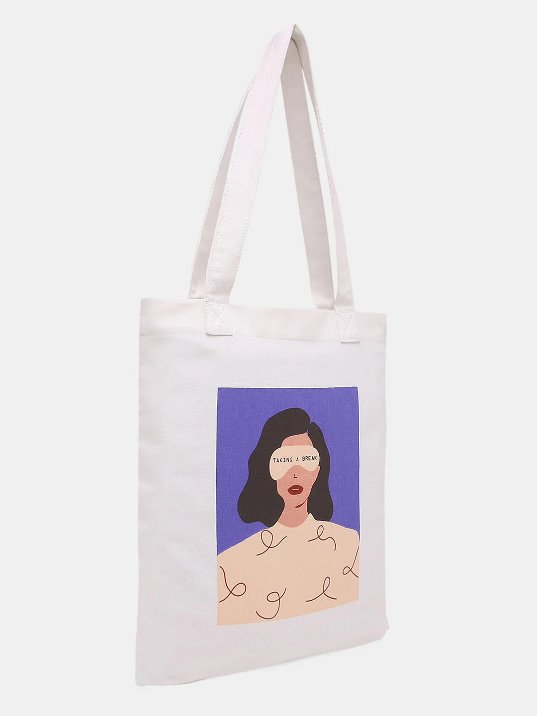 White Graphic Print Tote Bag - Image 3