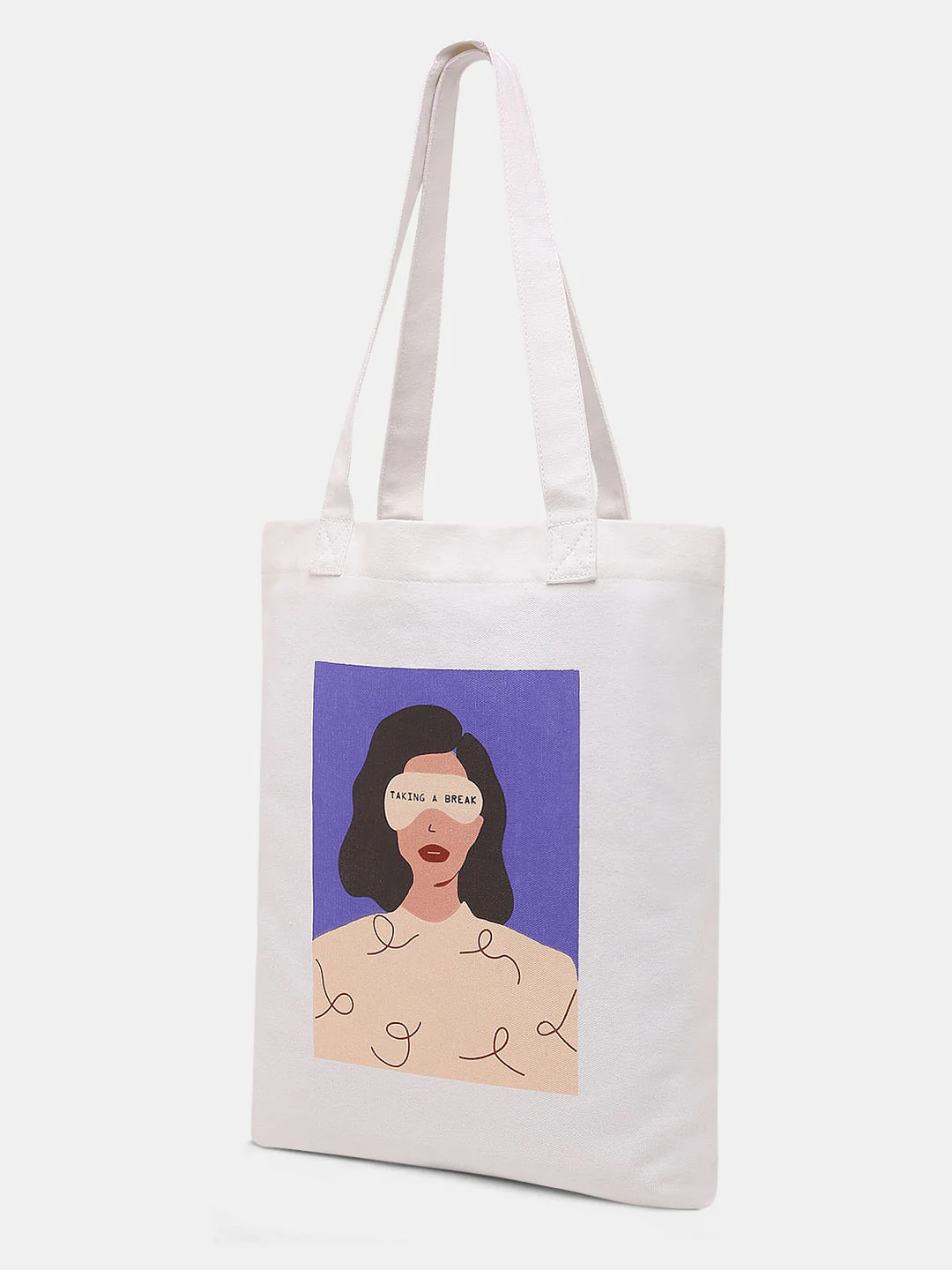 White Graphic Print Tote Bag - Image 4