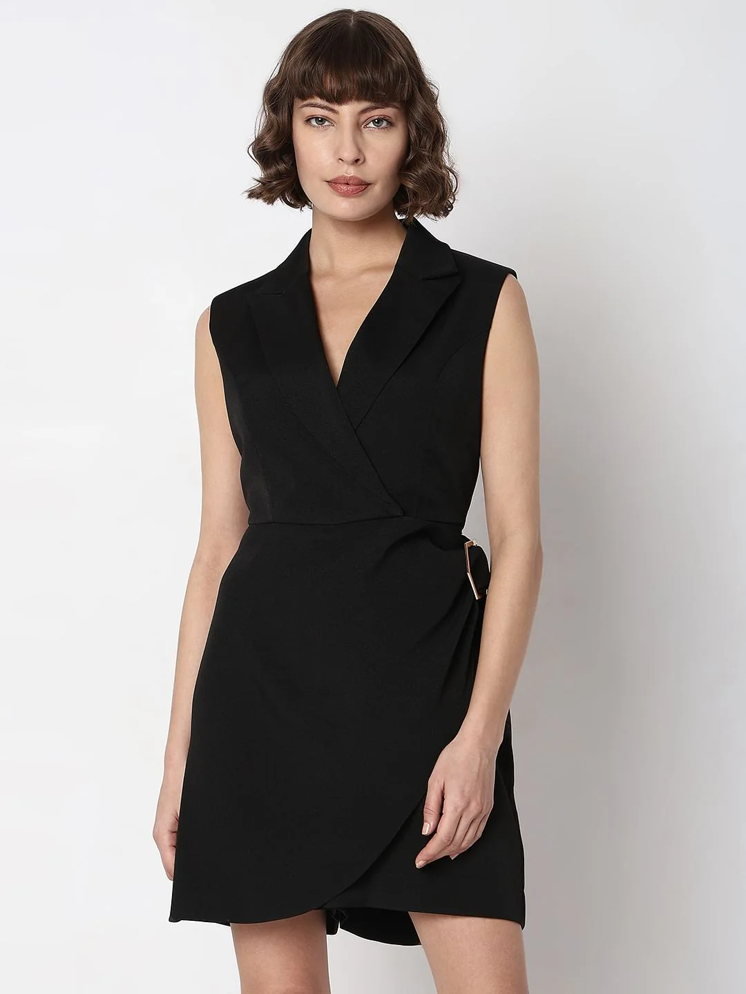 Black Front Wrap Playsuit - Image 2