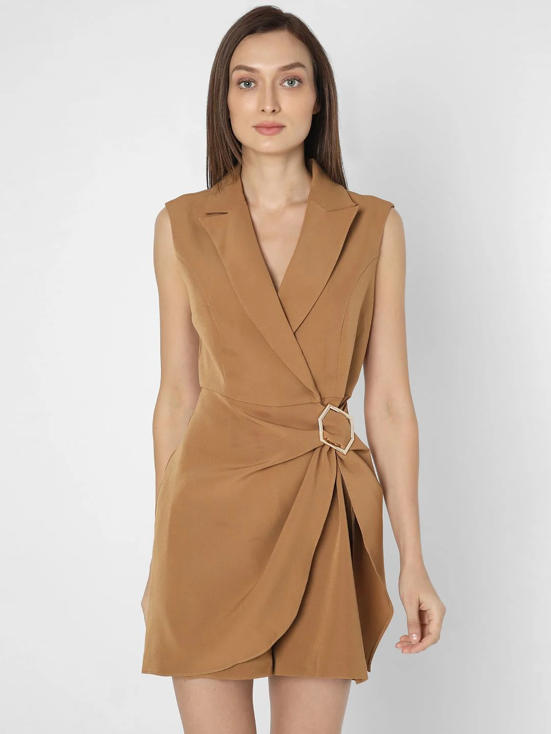 Tan Sleeveless Playsuit - Image 2