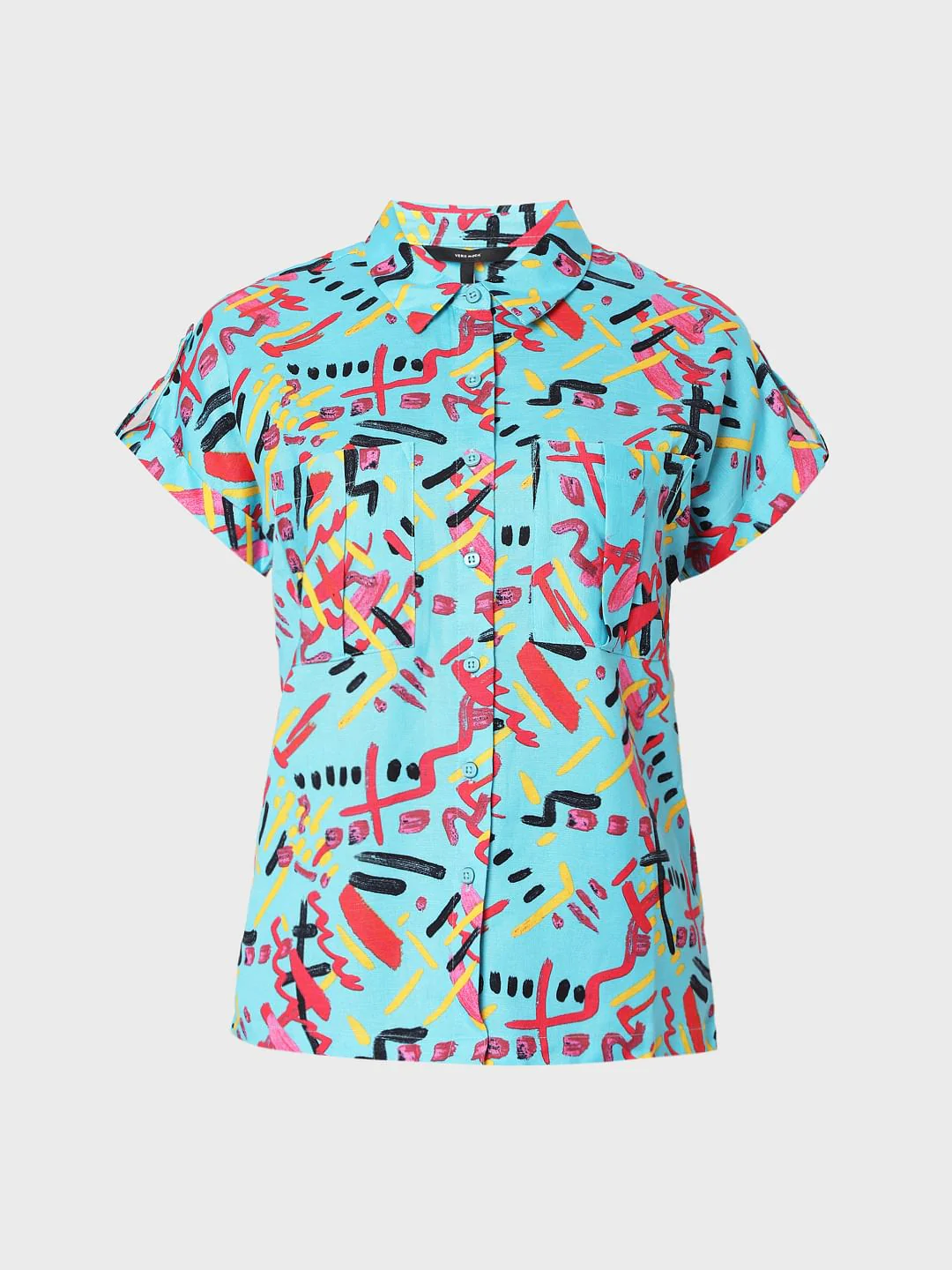 Blue Abstract Print Shirt - Image 7