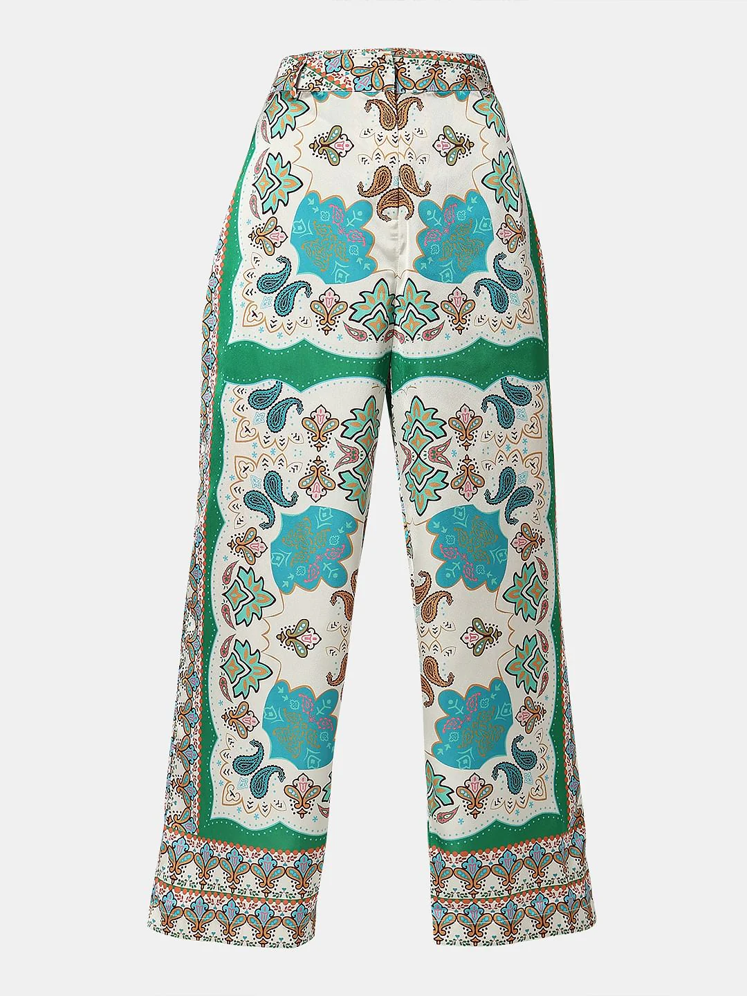 Blue High Rise Abstract Print Pants - Image 7