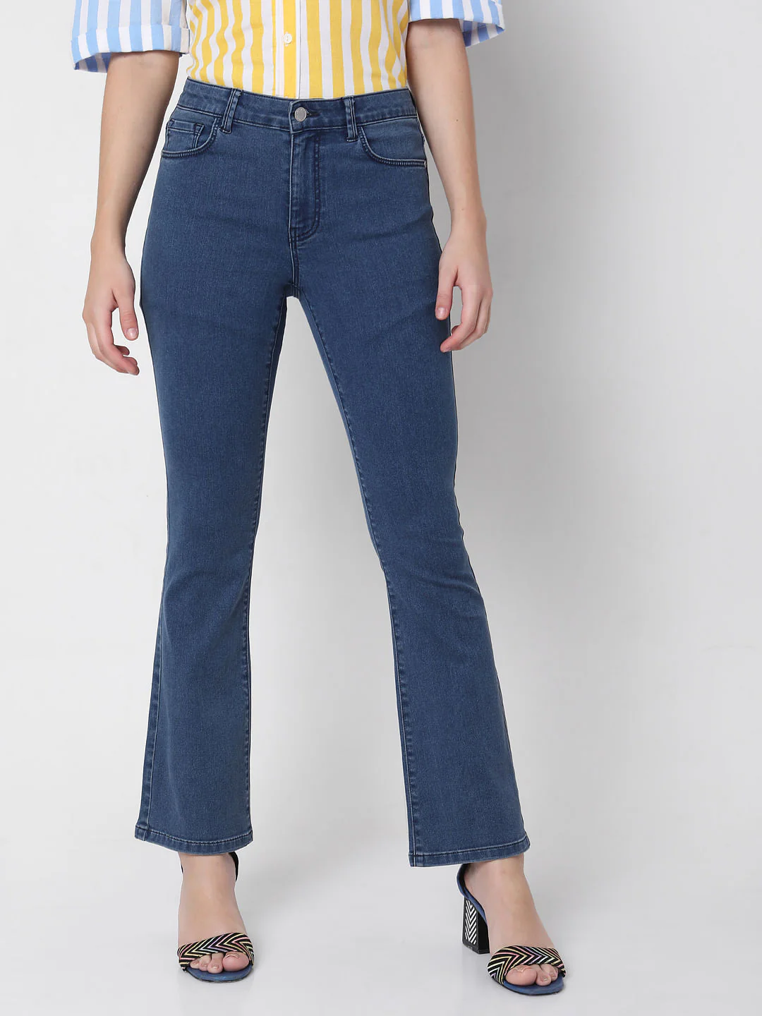 Blue Mid Rise Petra Bootcut Jeans - Image 2