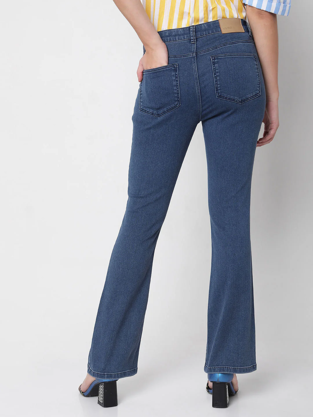 Blue Mid Rise Petra Bootcut Jeans - Image 4