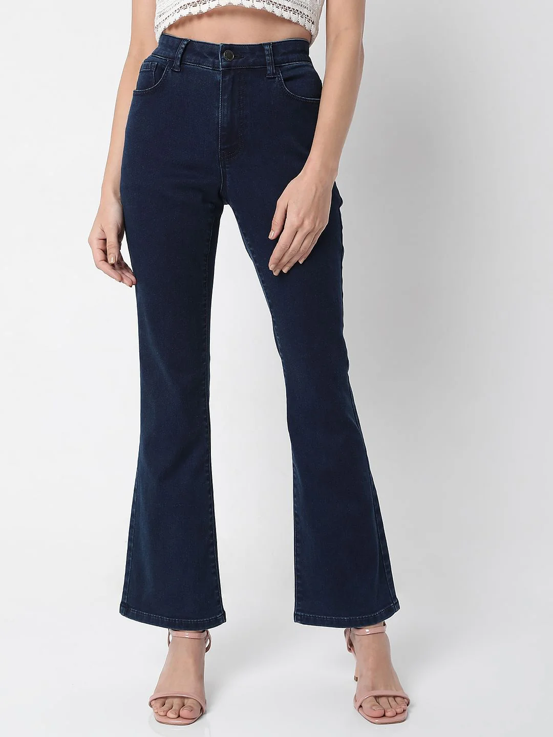 Dark Blue Mid Rise Petra Bootcut Jeans - Image 2