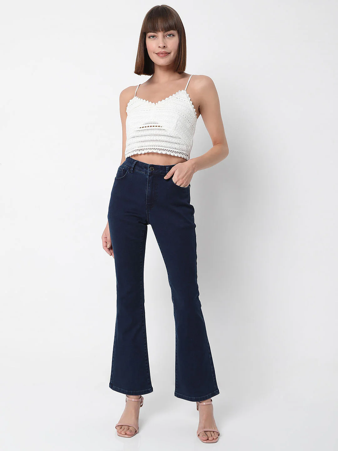 Dark Blue Mid Rise Petra Bootcut Jeans - Image 6