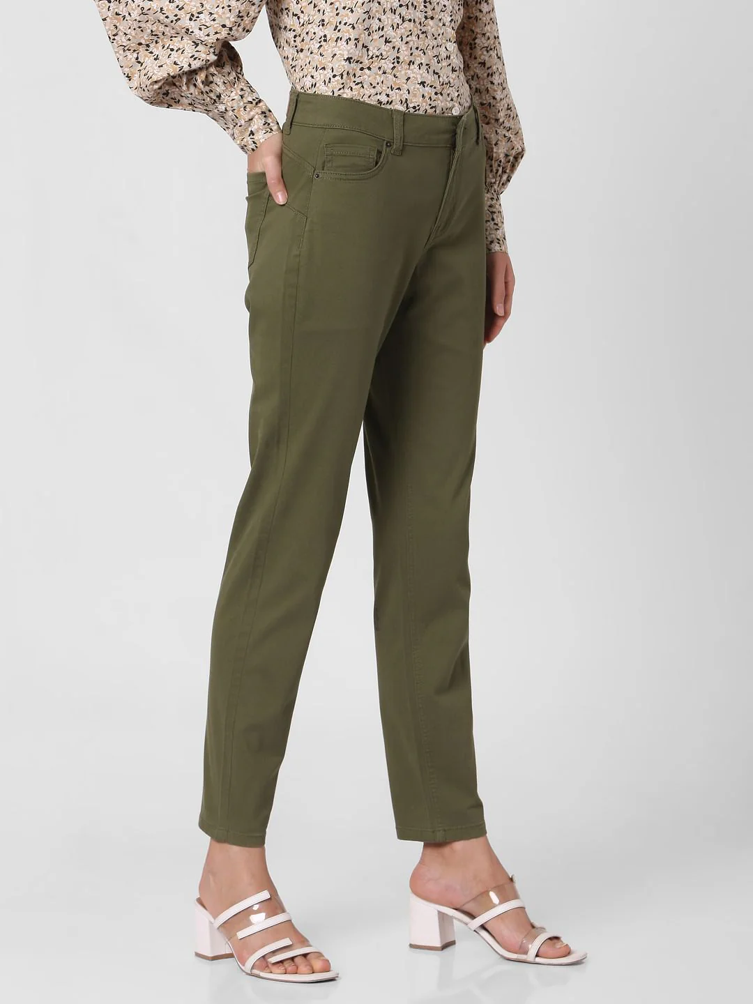 Green Mid Rise Chino Pants - Image 3