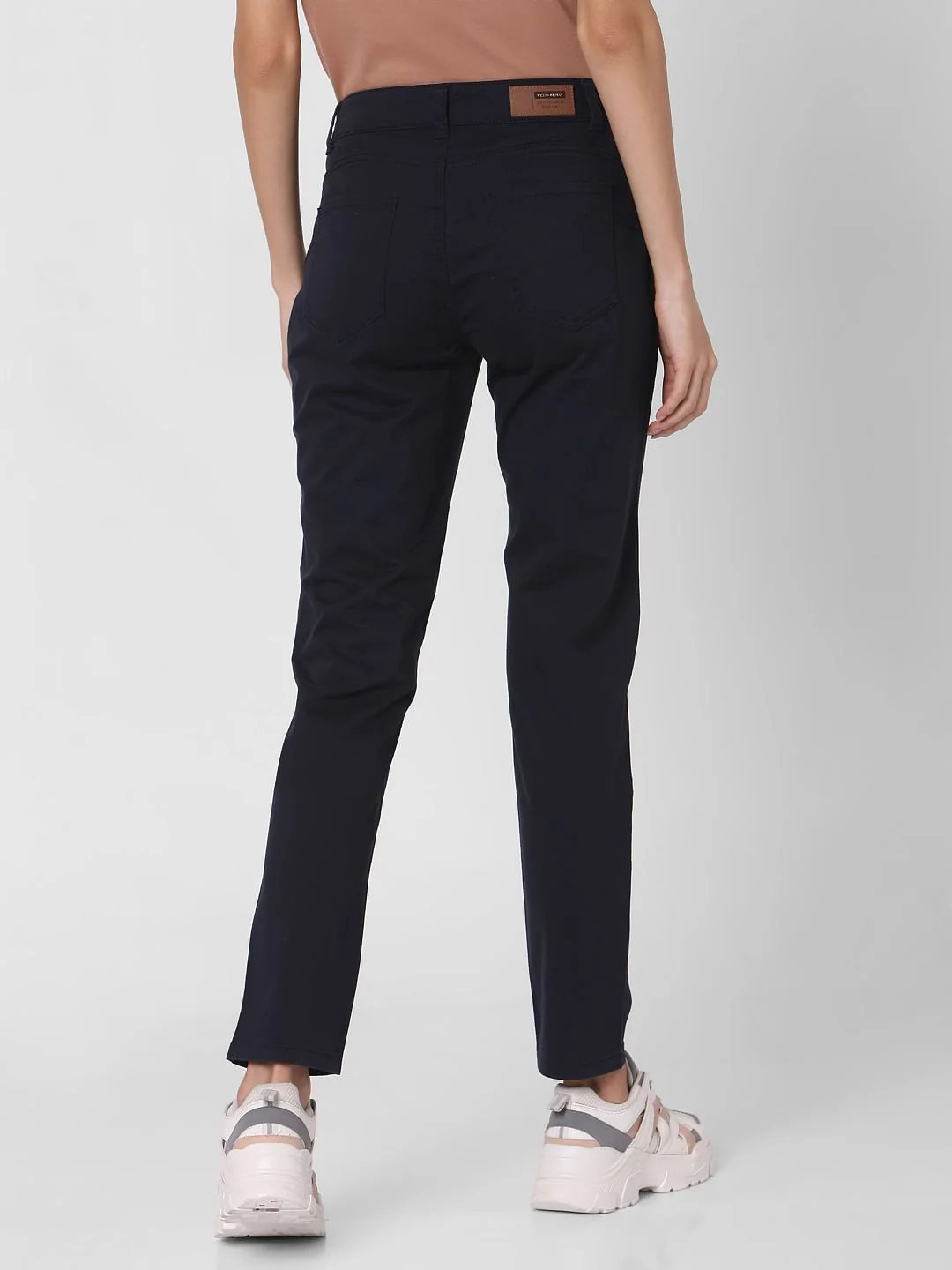Blue Mid Rise Slim Fit Chinos - Image 4