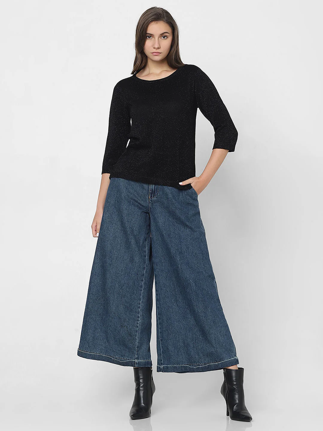 Black Shimmer Knit Top - Image 5