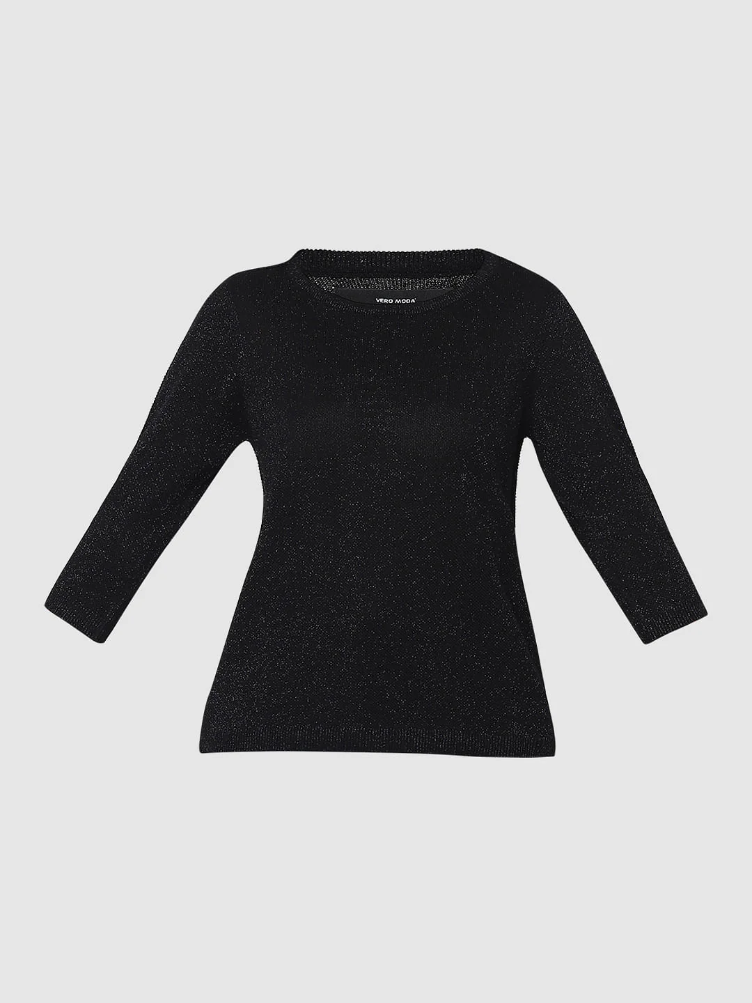 Black Shimmer Knit Top - Image 7