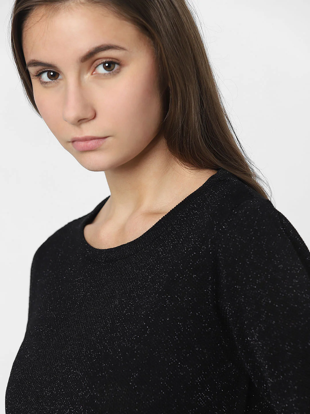 Black Shimmer Knit Top - Image 8