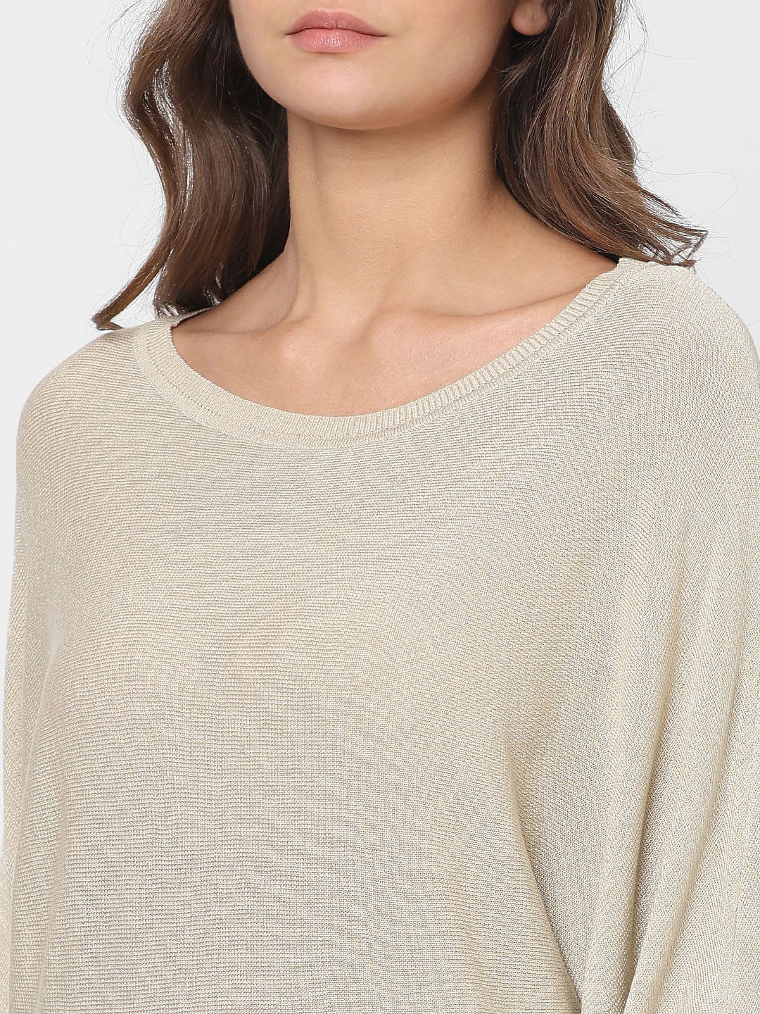 Beige Batwing Sleeves Knit Top - Image 6