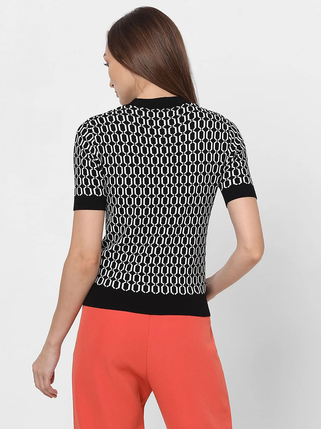 Black Printed Knit Top - Image 4