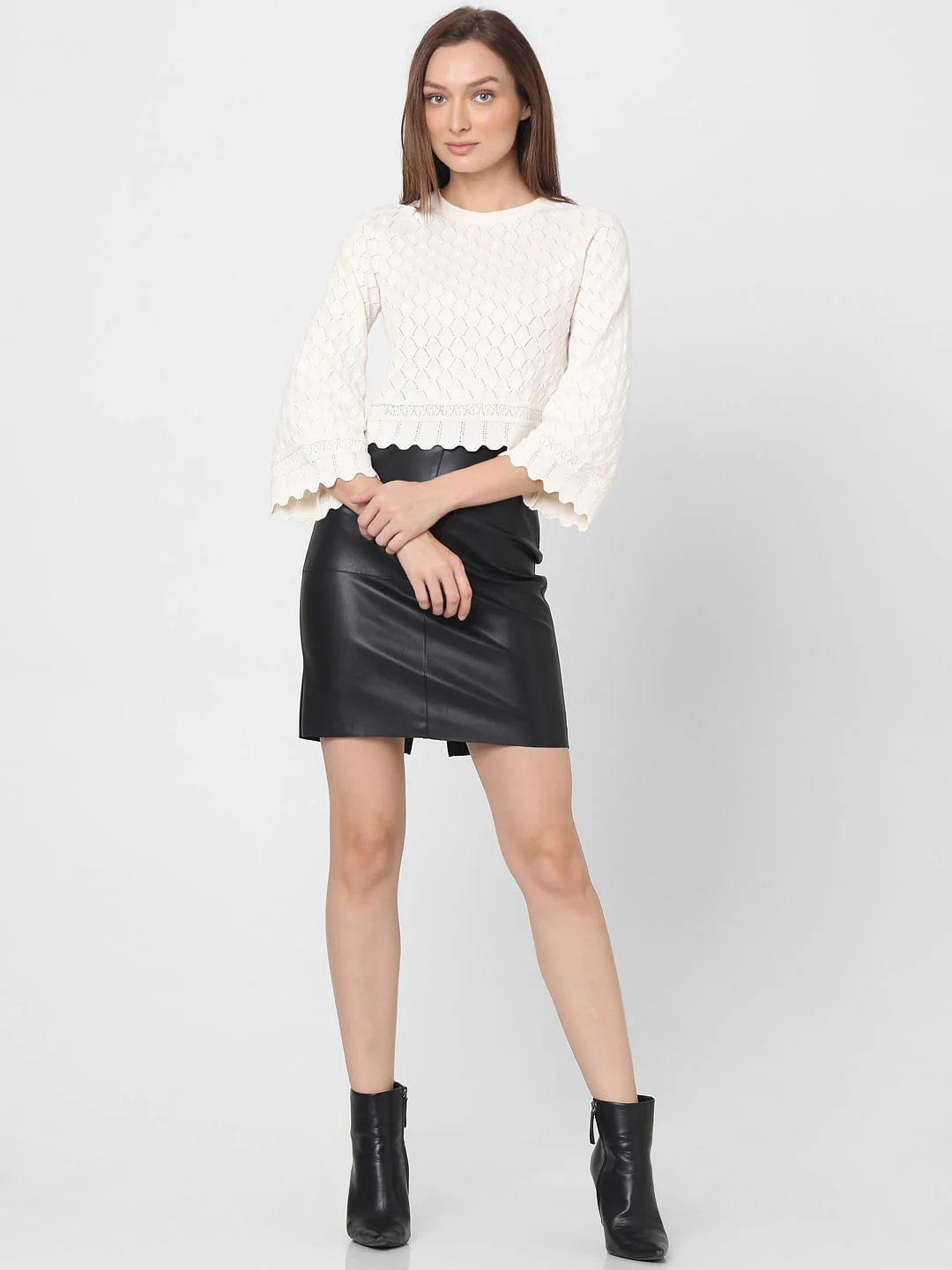 White Pointelle Knit Top - Image 8