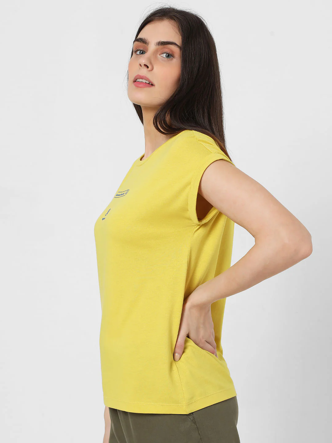 Yellow Slogan Print T-Shirt - Image 2